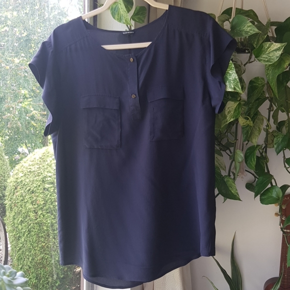 Club Monaco Tops - Club Monaco blouse, dk blue, sz L